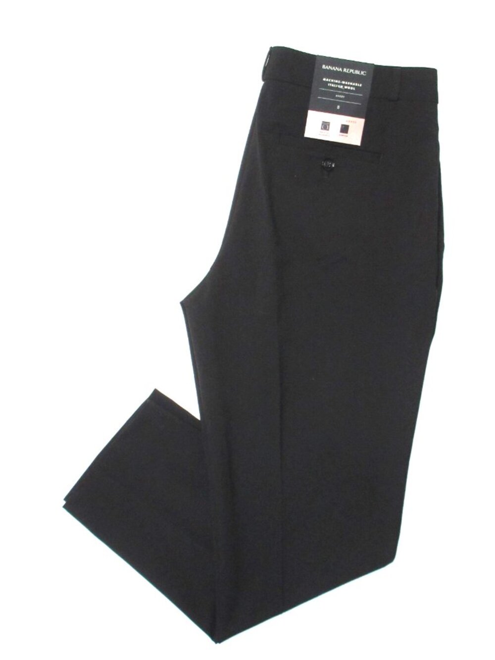 NWT Banana Republic Avery in Black Lightweight Washable Wool Ankle Pants 8